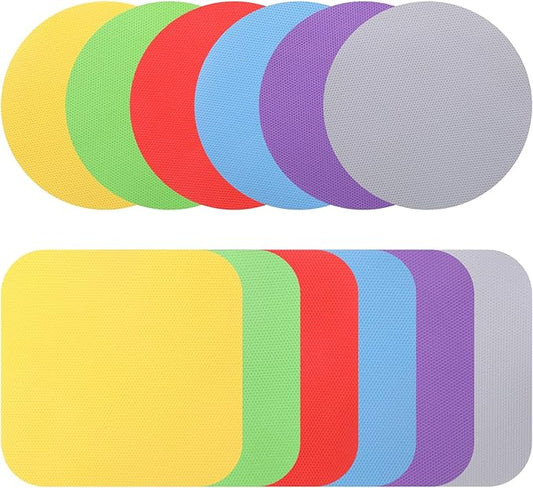 12Pcs Jar Opener Gripper, Jar Openers Gripper Pads, Rubber Jars Opener Kitchen Gadgets Cap Jars Openers, Grippers for Opening Ja rs for Seniors Kitchen Coasters Tool(Style A)