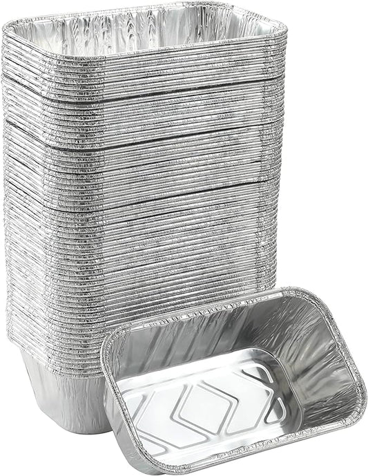 100 Pack 1Lb mini Loaf Pans Heavy Duty Disposable Aluminum Foil Bread Tins Standard Size 6" X 3.5" X 2.5" Oven Safe Sturdy Small Bread Tin Pans 1 Pound Loaf Pans