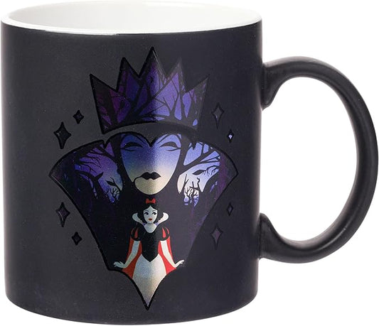 Silver Buffalo Disney Villain Forest Silhouette Featuring Snow White and Evil Queen Laser Matte Ceramic Mug, 20 Ounces