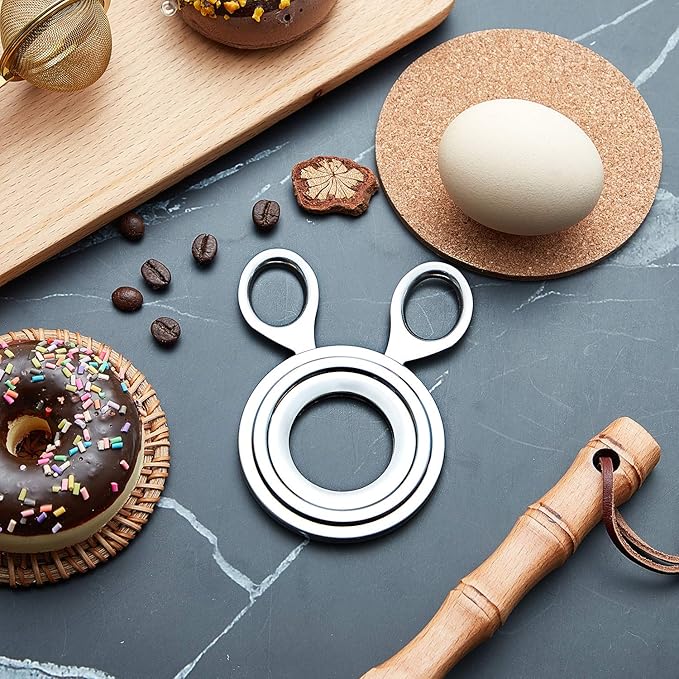Boao 2 Pieces Egg Topper Cutter Stainless Steel Boiled Egg Cutter Cracker Shell Scissors Opener for Kitchen Tool Supply