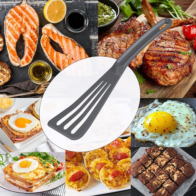 Slotted Spatula, Professional Heat Resistant Fish Turner, Spatula Flipper Safe for Nonstick Cookware