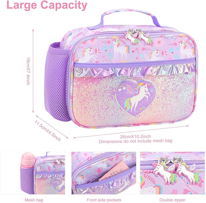 RHCPFOVR Kids Lunch Bag - Insulated Lunch Box for Boys Girls,Washable Lunch Bag and Reusable Toddler Leak-proof Lunchbox for School and Daycare