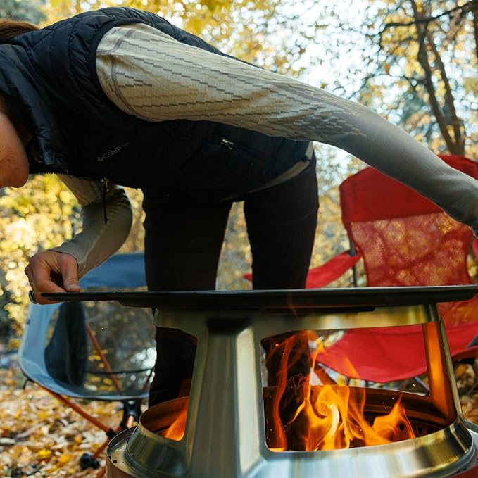 Solo Stove Large Cast Iron Griddle Top, Cookware for Bonfire and Yukon fire pit, Fireplace accessory, Cooking surface: 17.75", Weight: 16.5 lbs