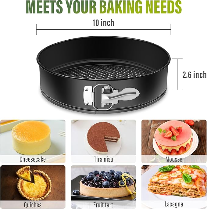 Vakoo Springform Pan - Nonstick, Leakproof Cheesecake Pan for Baking, Easy Release, No Parchment Paper Needed, 10 Inch