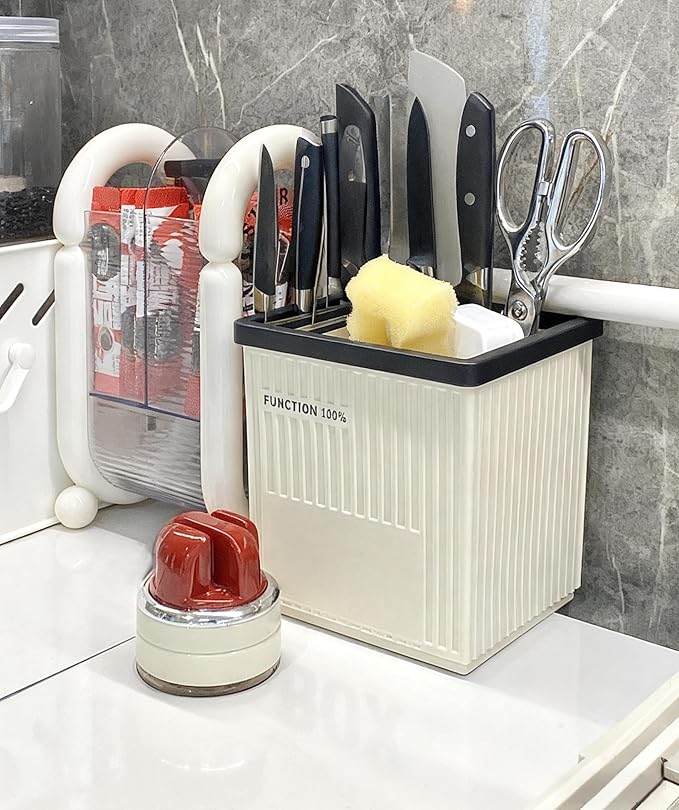 Kitchen Knife Sharpener with Suction base for Hands Free Pocket Knife Sharpeners,All-in-one Professional Knife and Tool Sharpener Suitable for: Kitchen Knives,Cleaver,Fruit Knives,Scissors(Red)