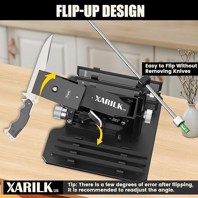 Upgraded XARILK Professional Knife Sharpening System GEN2, Heavy-duty | Aluminum Precision Knife Sharpener Tool & Sharpening Kit W/Diamonds (320# 800# 2000#)
