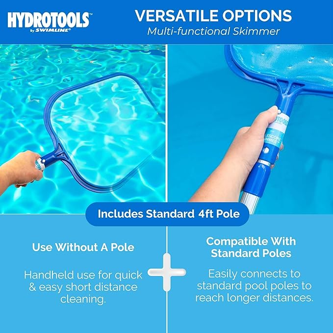 Swimline Leaf Skimmer with 48" Adjustable Aluminum Telescopic Pole