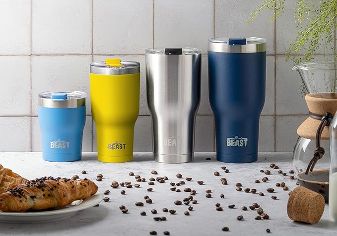 Beast 20 oz Tumbler Stainless Steel Vacuum Insulated Coffee Ice Cup Double Wall Travel Flask (Lemon)
