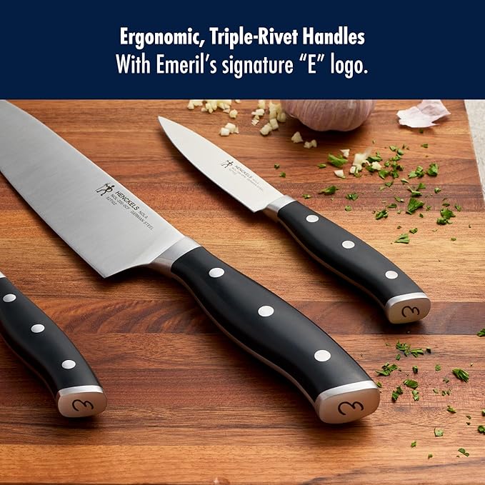 HENCKELS x EMERIL Lagasse The Nola Collection Razor-Sharp German 3-pc Chef's Starter Knife Set, Made in Company-Owned German Factory with Special Formula Steel perfected for almost 300 Years