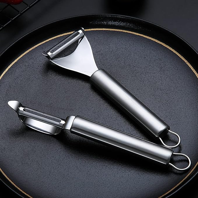 Potato Vegetable And Fruit Peelers For Kitchen,Kyraton Y Shaped And I Shaped Quality Stainless Steel Peelers,Sharp Blade And Ergonomic Non Slip Easy To Grip Handle Set Of 2