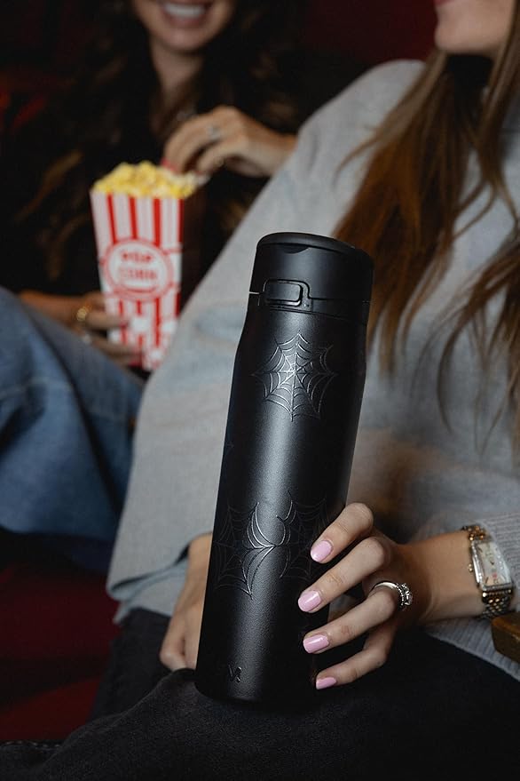 Simple Modern Halloween Mesa Loop Water Bottle with Straw | 24oz Cup Holder Friendly Insulated Stainless Steel Bottles for Travel, Sports and School | Spiderwebs