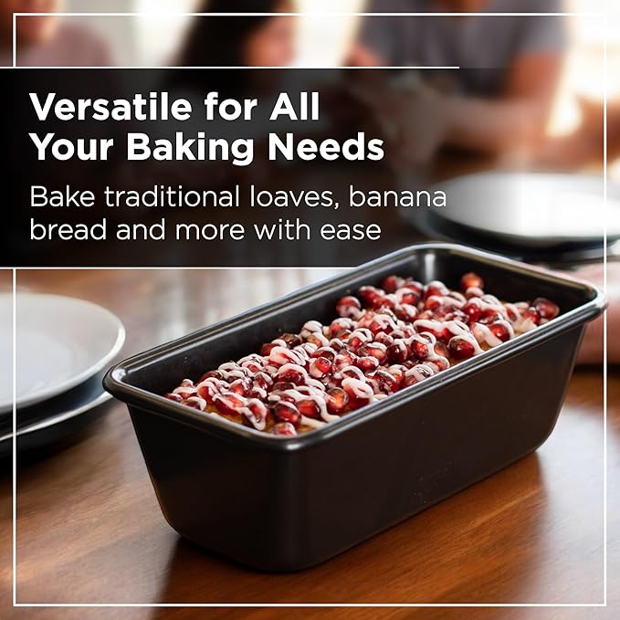 Wrenbury Bread Pan - Nonstick 8x4 Loaf Pans for Baking Bread with Rust Resistant Construction - Dishwasher Safe Bakeware for Homemade Cakes - Air Fryer Safe