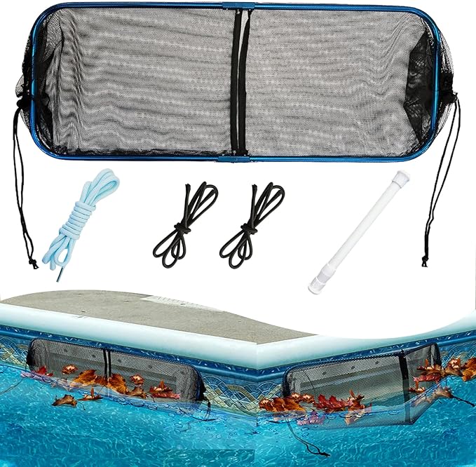 Pool Skimmer Screen Guard, Anti Rust Swimming Pool Skimmer Leaf Guard Net Blocker for Inground Above Ground Vinyl Lined, Pool Skimmer Leaf Catcher with Fine Mesh & Ultra Fine Mesh Easy to Install