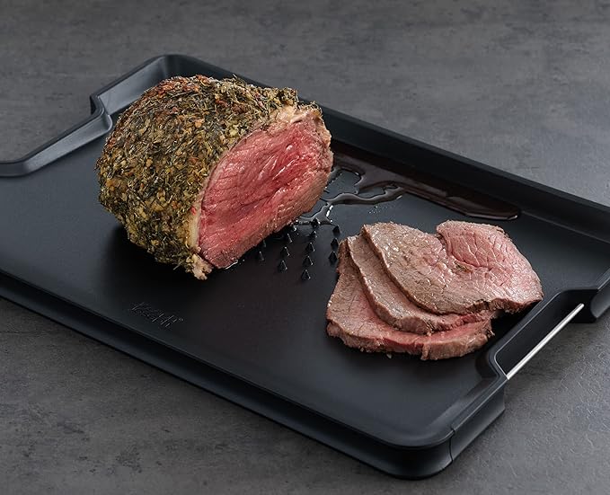 Joseph Joseph Cut&Carve Plus - Non-Slip, Multi-Function, Double-Sided Cutting Board for Food Preparation and Carving- Dishwasher Safe, Extra Large, Black