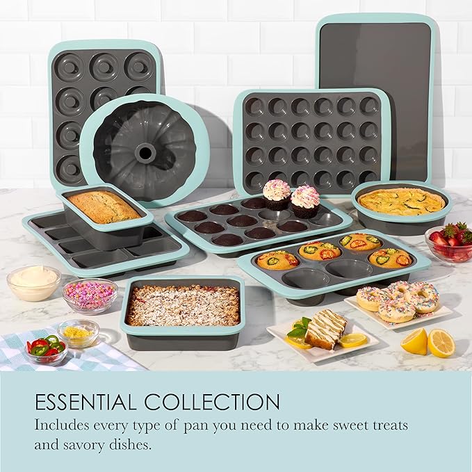 Chicago Metallic Silicone Fluted Cake Pan, 8-Inch Nonstick Bakeware with Wire-Reinforced Rim, BPA-Free Food-Grade Silicone, Oven Safe to 428F, Dishwasher Safe, Easy Cake Release