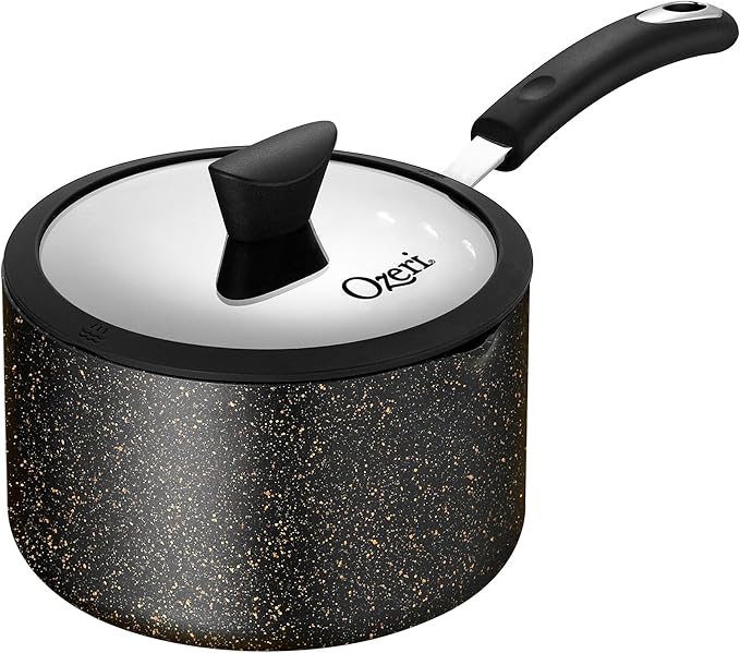 The All-In-One Stone Saucepan and Cooking Pot by Ozeri - 100% APEO, GenX, PFBS, PFOS, PFOA, NMP and NEP-Free German-Made Coating