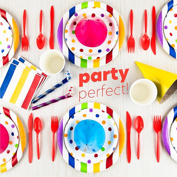 PLASTICPRO 400 PackChristmass Red HolidayDisposable Plastic Utensils Assorted Colored Cutlery Combo Set Forks Spoons Knives Silverware, Red Plastic Cutlery for Parties