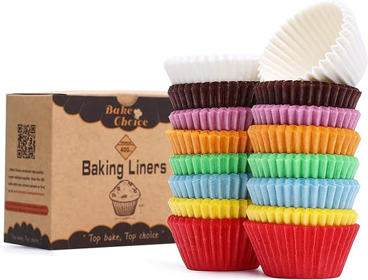 400pcs Rainbow Mini cupcake liners for baking,parchment mini muffin liners for Cupcake Pans, food grade Christmas Cupcake Liners for Christmas Decorations