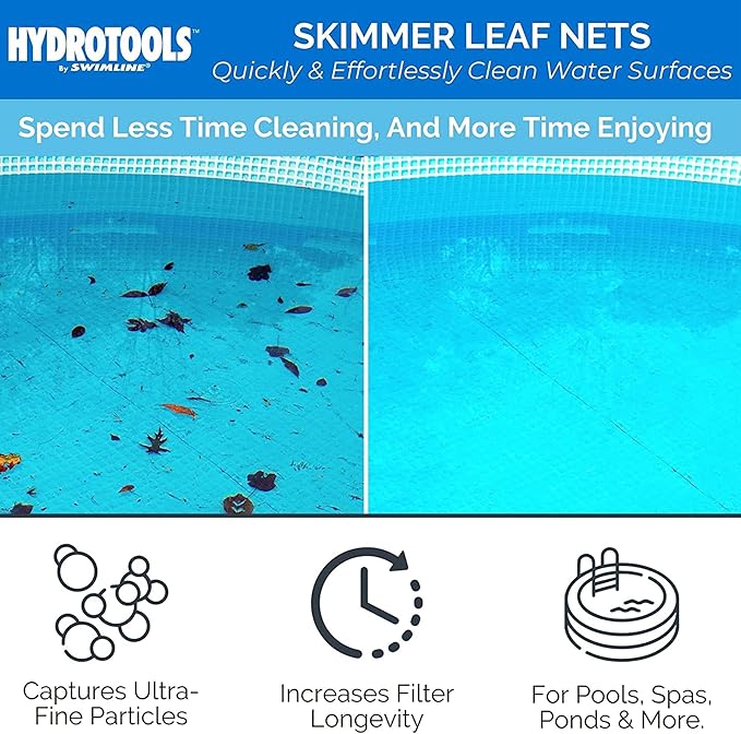 SWIMLINE HYDROTOOLS 8005 Introductory Residential Leaf Skimmer Net Head Cleaner | For Swimming Pool Spa Fountain Pond Hot Tub | Leaves Bugs Debris Fine Cleaning Maintenance | Heavy Duty Extra Large