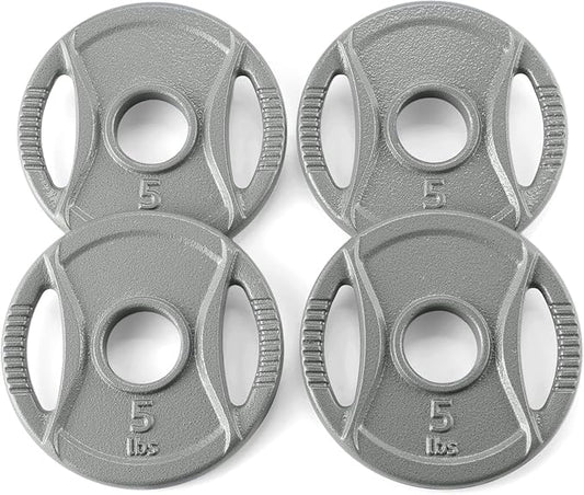 Amazon Basics 2-Inch Olympic Cast Iron Grip Weight Plates