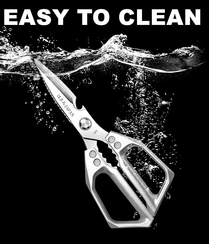 Kitchen Scissors, All Purpose，Ultra Sharp Meat Scissors，Heavy Duty Silver Cooking Scissor，Dishwash Safe Stainless Steel Kitchen Shears for Food, Chicken Bones, Turkey