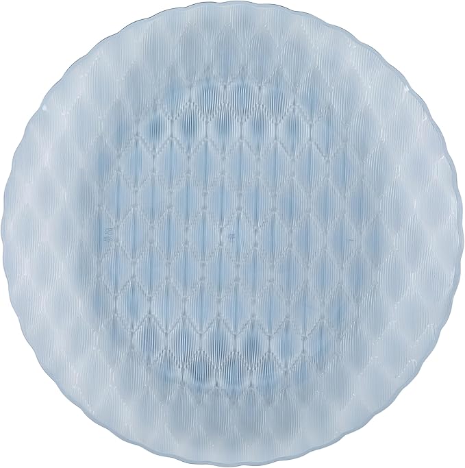 PLASTICPRO 32 Pack Plastic Dishes Set of 16-10 inch Plates and 16-7 inch Plates, Elegant Translucent Blue Disposable Fancy Tableware Premium Heavyweight