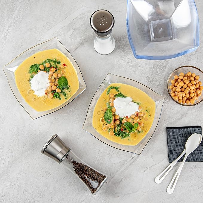 Restaurantware-Moderna 32 Ounce Fancy Plastic Bowls, 10 Square Disposable Salad Bowls - Durable, Heavy-duty, Clear Plastic Bowl, For Warm And Cold Foods