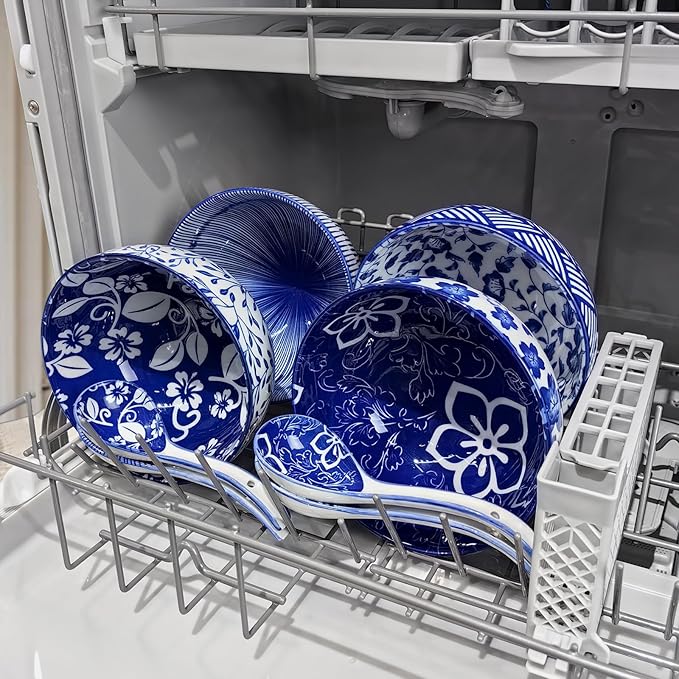 Japanese 28 Oz Ceramic Ramen Noodle Soup Cereal Pho Rice Salad Bowl Set with Chopsticks and Spoons, Premium Gift Set for House Warming, Birthday, Holiday, Microwave Safe, Dishwasher Safe