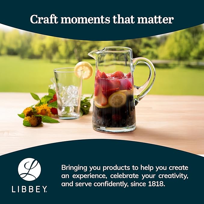 Libbey Cantina Glass Pitcher in Gift Box, 79.3 oz, Clear