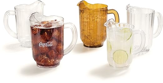 Carlisle FoodService Products Versapour Clear Pitcher Tall Pitcher for Kitchens, Restaurants, and Catering, Plastic, 60 Ounces, Clear