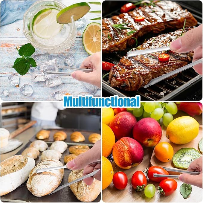 4pcs Egg Chalaza Remover Tongs, 5.98 Inch Toothed Stainless Steel Eggshell Fragment Membrane Cracker Separators Multipurpose Kitchen Separation Tool for Food Cooking Pastry Cake Bakers Chefs(Silver)