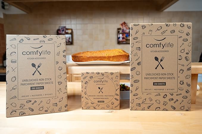Comfylife 300Pcs 6x6in Patty Paper - No Curl, No Tear, No Burn Baking Paper (6 x 6 inch) – Precut Parchment Paper For Baking or Lining – No Chemical Unbleached Parchment Paper – Cookie Paper