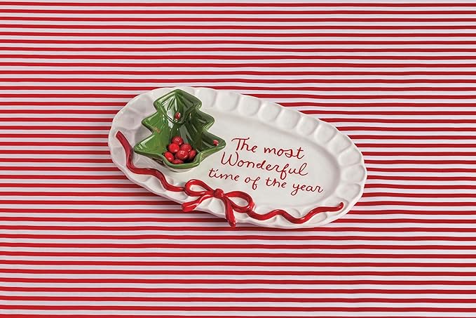 Mud Pie Christmas Wonderful Time of The Year Tray & Tidbit Set