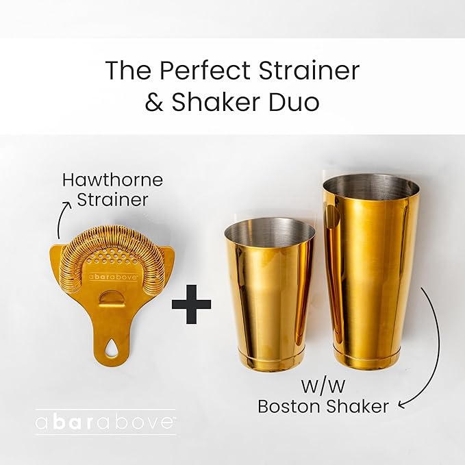 A Bar Above Antique Copper Hawthorne Strainer Cocktail, Bar Strainer Cocktail, with High-Density Spring, Mirrored Antique Copper Drink Strainer, Cocktail Strainer, for Boston Shakers & Mixing Glasses