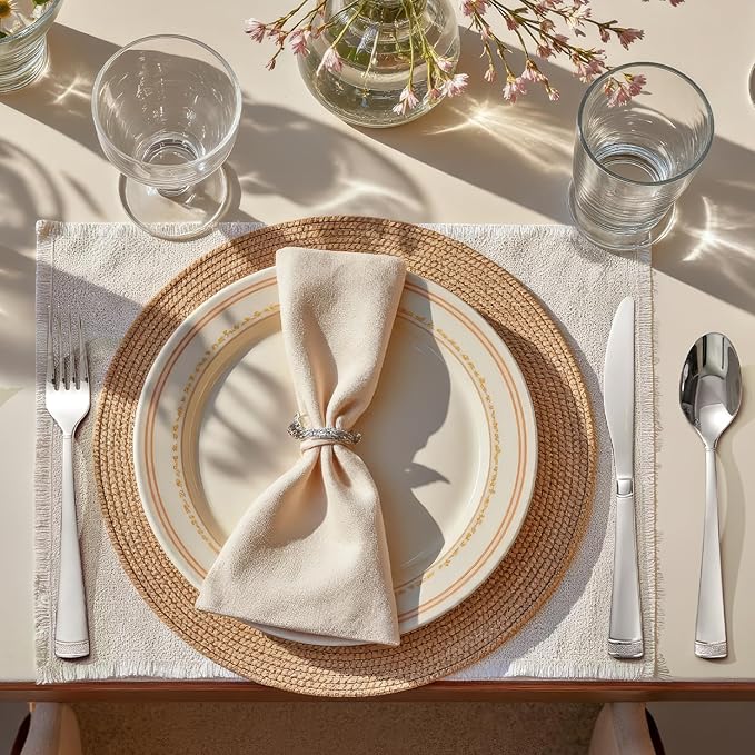 KINGSTONE Silverware Set, 40-Piece Flatware Set for 8, 18/10 Stainless Steel Cutlery Set with Bead Edge, Utensil for Kitchen, Home, Party, Wedding, Mirror Polished, Dishwasher Safe, Featured Gifts