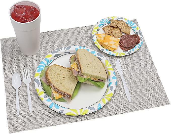 Genuine Joe Printed Paper Plates,7",125 Count (Pack of 4)