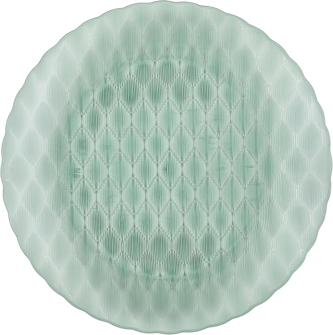 PLASTICPRO 128 Pack Plastic Dishes Set of 64-10 inch Plates and 64-7 inch Plates, Elegant Translucent Green Disposable Fancy Tableware Premium Heavyweight