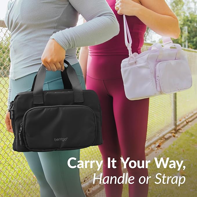 Bentgo Insulated Lunch Bag – Extra-Large Capacity Adult Lunch Bag with Shoulder Strap and External Storage Compartment, Durable, Lightweight, Ideal for Work, School, & Meals On the Go (Obsidian)