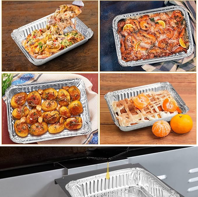 67047 Metal Catch Pan and 6415 Aluminum Liner for Weber Spirit I&II 200 and 300, Genesis I&II LX200/300 Series, Grill Grease Tray for Weber Traveler Grill, Drip Tray for Weber 67047 83156 6415