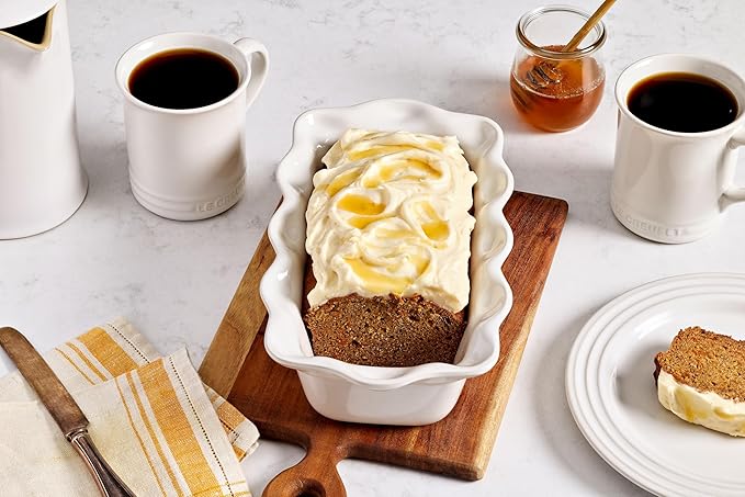 Le Creuset Stoneware Heritage Fluted Loaf Pan, 9", Peche
