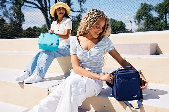 PackIt(R) Freezable Classic Lunch Box, Leopard Hearts Purple, Built with EcoFreeze(R) Technology, Reusable, Zip Closure With Zip Front Pocket and Buckle Handle, Designed for Fresh Lunch On the Go