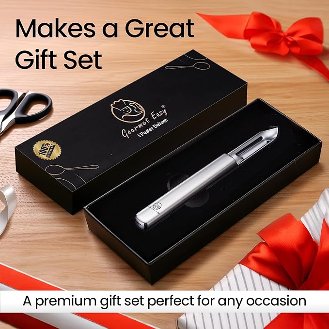 Stainless Steel Vegetable Peeler, Ultra Sharp Potato Peeler, Best for Peeling Veggie & Fruit, Seamless One-Piece Design, Peel Both Ways - Left & Right-Hand Friendly, Dishwasher Safe, 5-Year Warranty