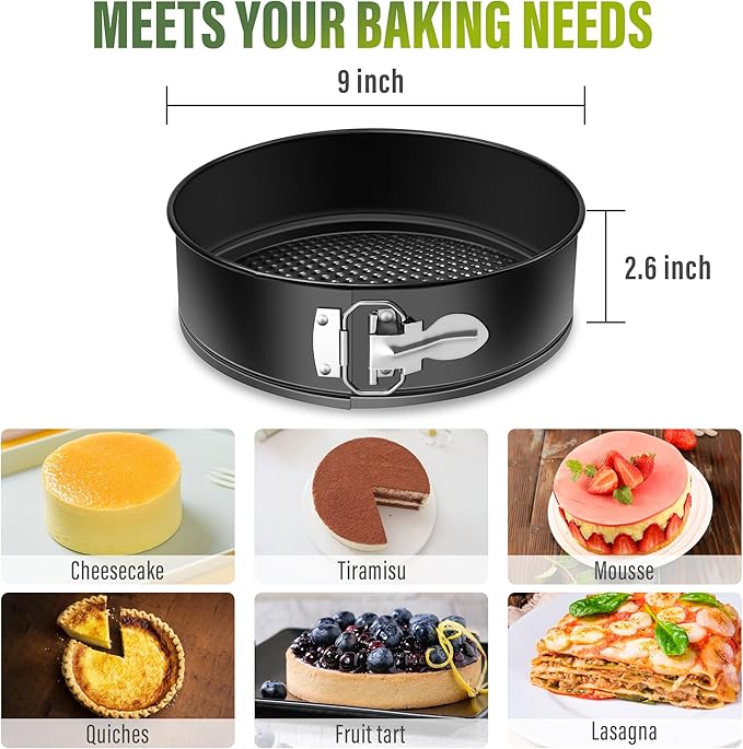 Vakoo Springform Pan - Nonstick, Leakproof Cheesecake Pan for Baking, Easy Release, No Parchment Paper Needed, 9 Inch