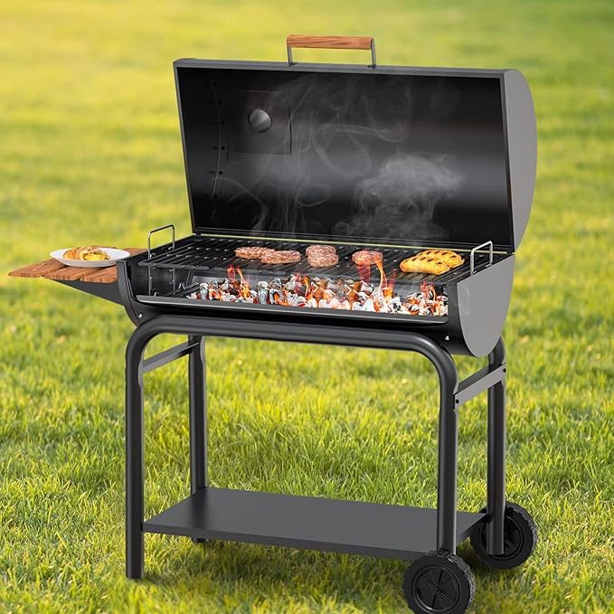 LS'BABQ Stainless Steel 27 Inch Charcoal Ash Pan Replacement for Chargriller Charcoal 1224 1324 2121 2222 2727 2828 2929, Charbroil 17302056 Grills, Charcoal Tray Grates with 2pcs Fire Grate Hangers