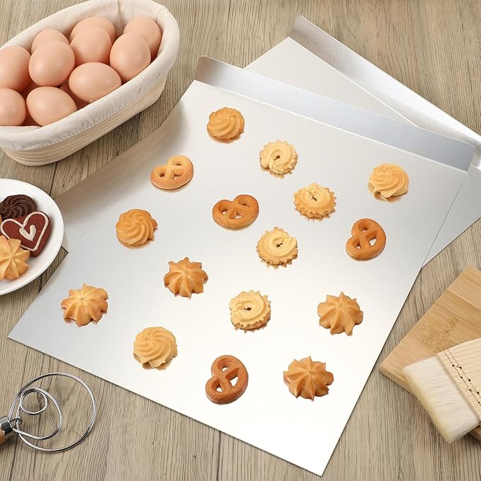 3 Pcs Large Flat Cookie Baking Sheets 13 x 16 Inch Aluminum Cookie Sheet Flat Insulated Baking No Edges Pans Pan Tray for Oven Bake Cooking