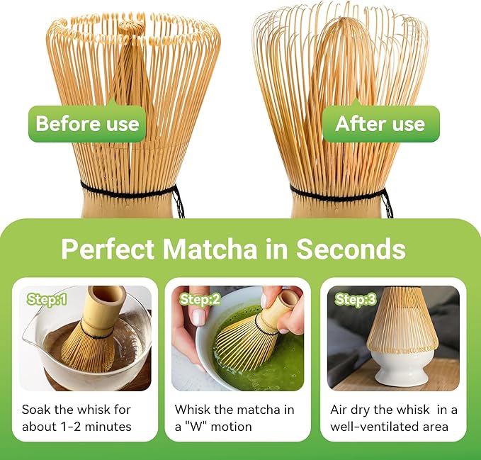 Bamboo Matcha Whisk 80/100/120 Prong, Traditional Japanese Chasen Matcha Stirrer -Authentic Japanese Bamboo Whisk For Matcha Tea (80prongs)