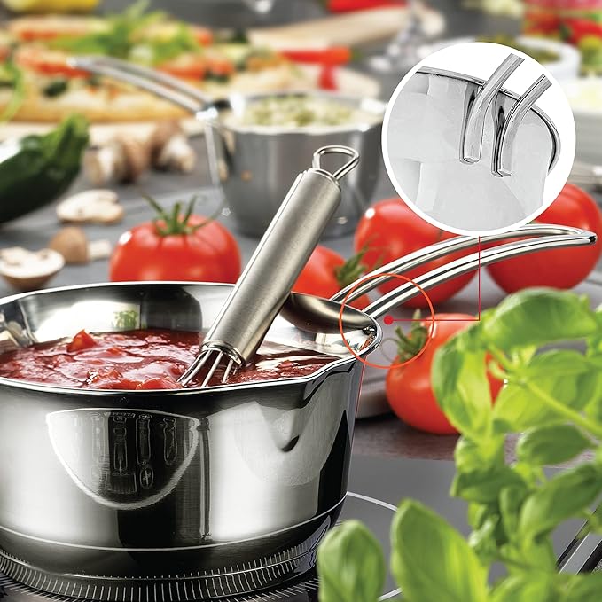 Küchenprofi Stainless Steel Saucepan with Clad Bottom, 23-Ounce,Silver