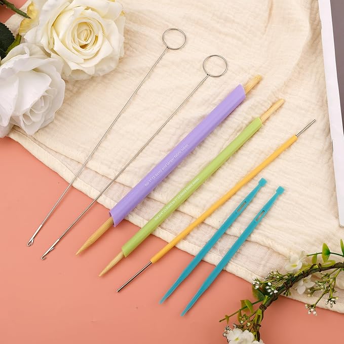 10pcs Quick Turn Fabric Sewing Tools Set, Loop & Tube Turner & Threader for Sewing Threading Crafting & DIY Projects Multifunctional Fabric Turning Tools for Fast & Easy Use