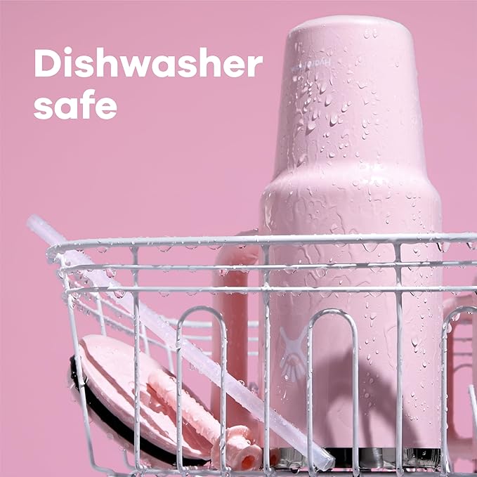 Hydro Flask Travel Tumbler with Handle, Lid and Straw - Insulated Stainless Steel in 32 Oz Botanical Bliss Green