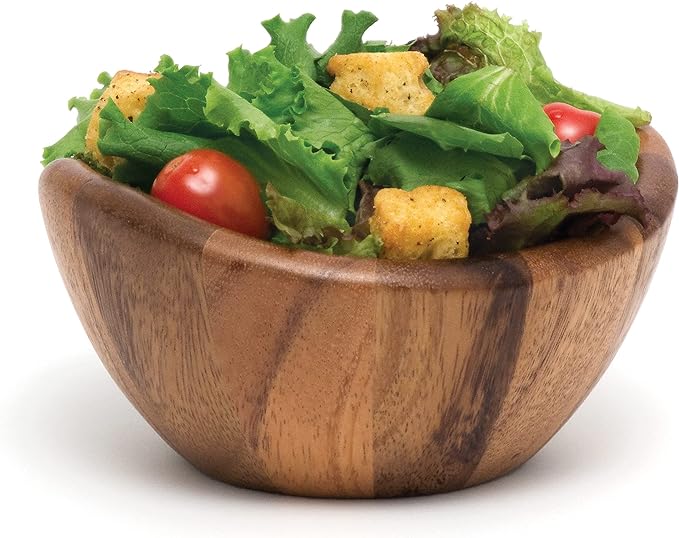 Lipper International Acacia Wave Serving Bowl for Fruits or Salads, Small, 6" Diameter x 3" Height, Single Bowl,20 fluif ounces